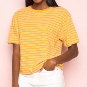 Brandy Melville Yellow Striped Tee